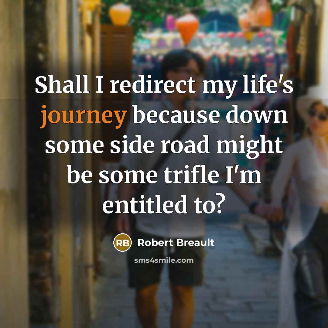 “Shall I redirect my life's journey because down some side…” quote by Robert Breault