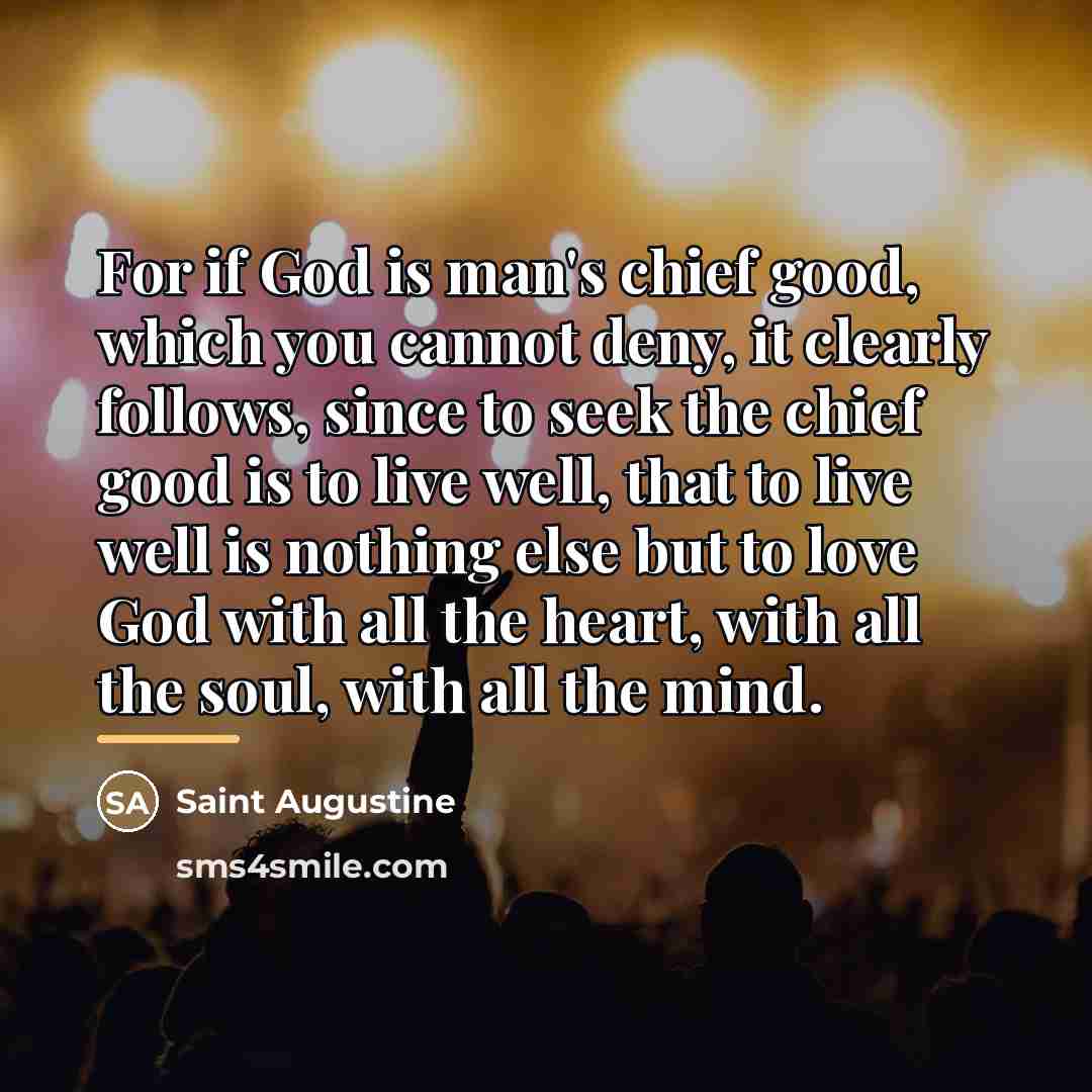 “For if God is man's chief good, which you cannot…” quote by Saint Augustine
