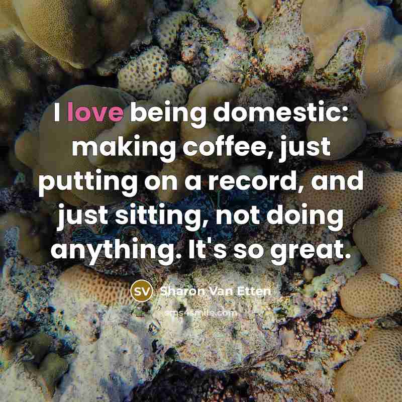“I love being domestic: making coffee, just putting on a…” quote by Sharon Van Etten