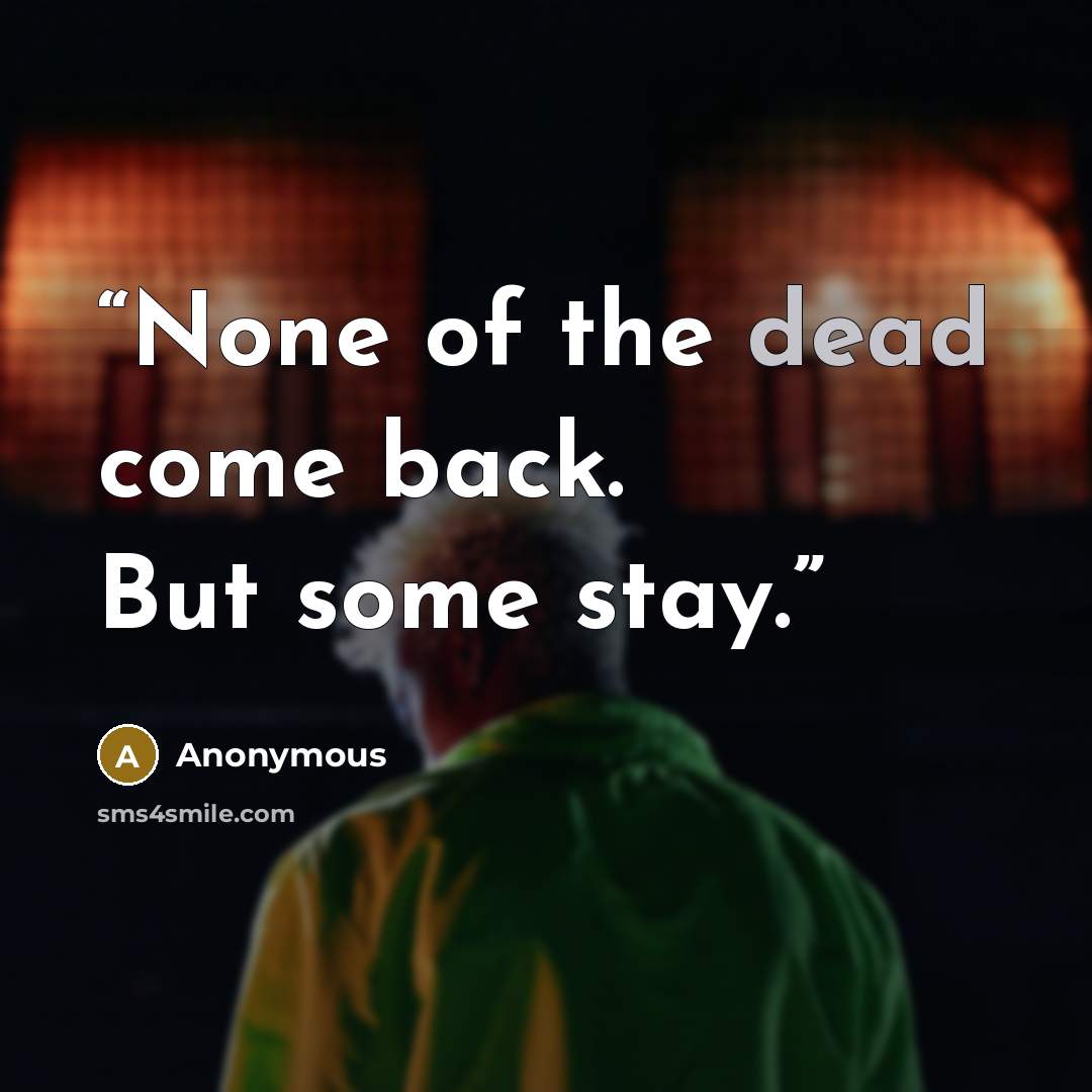 “None of the dead come back. But some stay.” quote by Anonymous