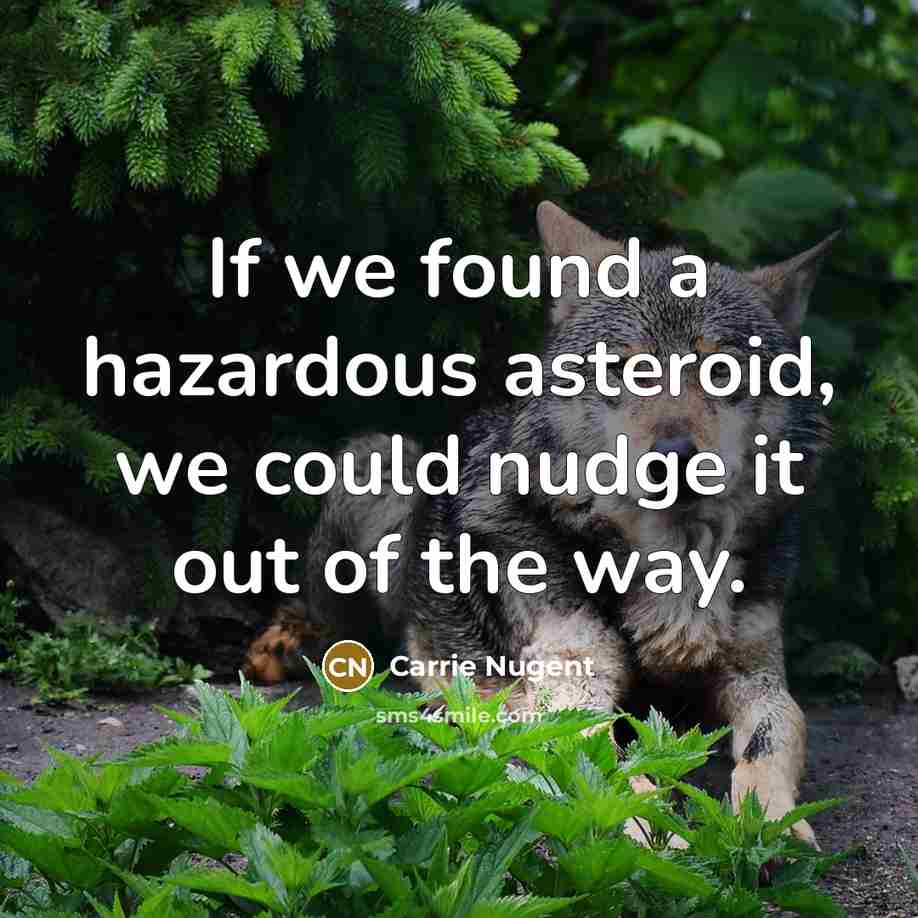“If we found a hazardous asteroid, we could nudge it…” quote by Carrie Nugent