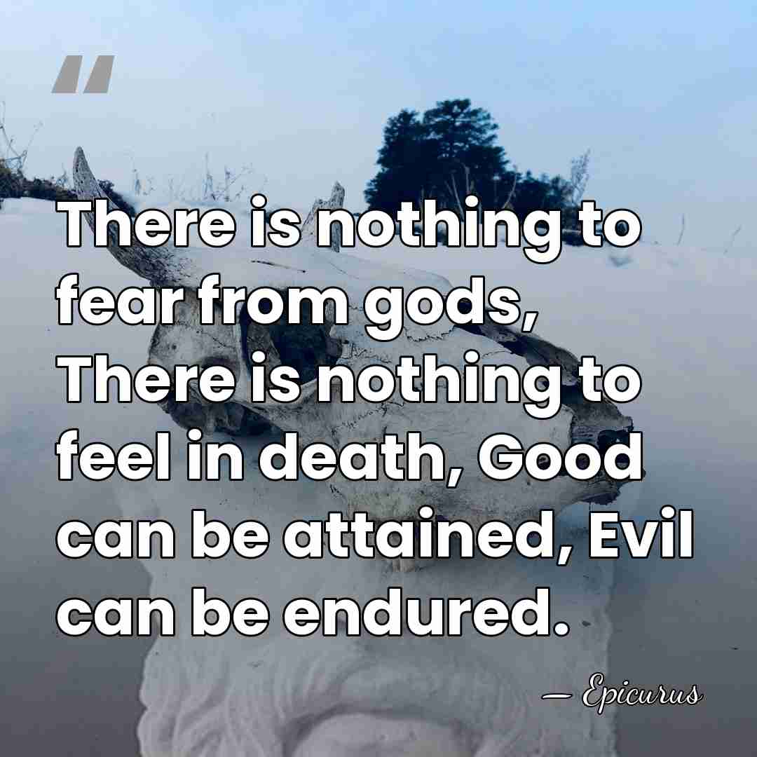 There is nothing to fear from gods, There is nothing to feel&hellip; - Epicurus
