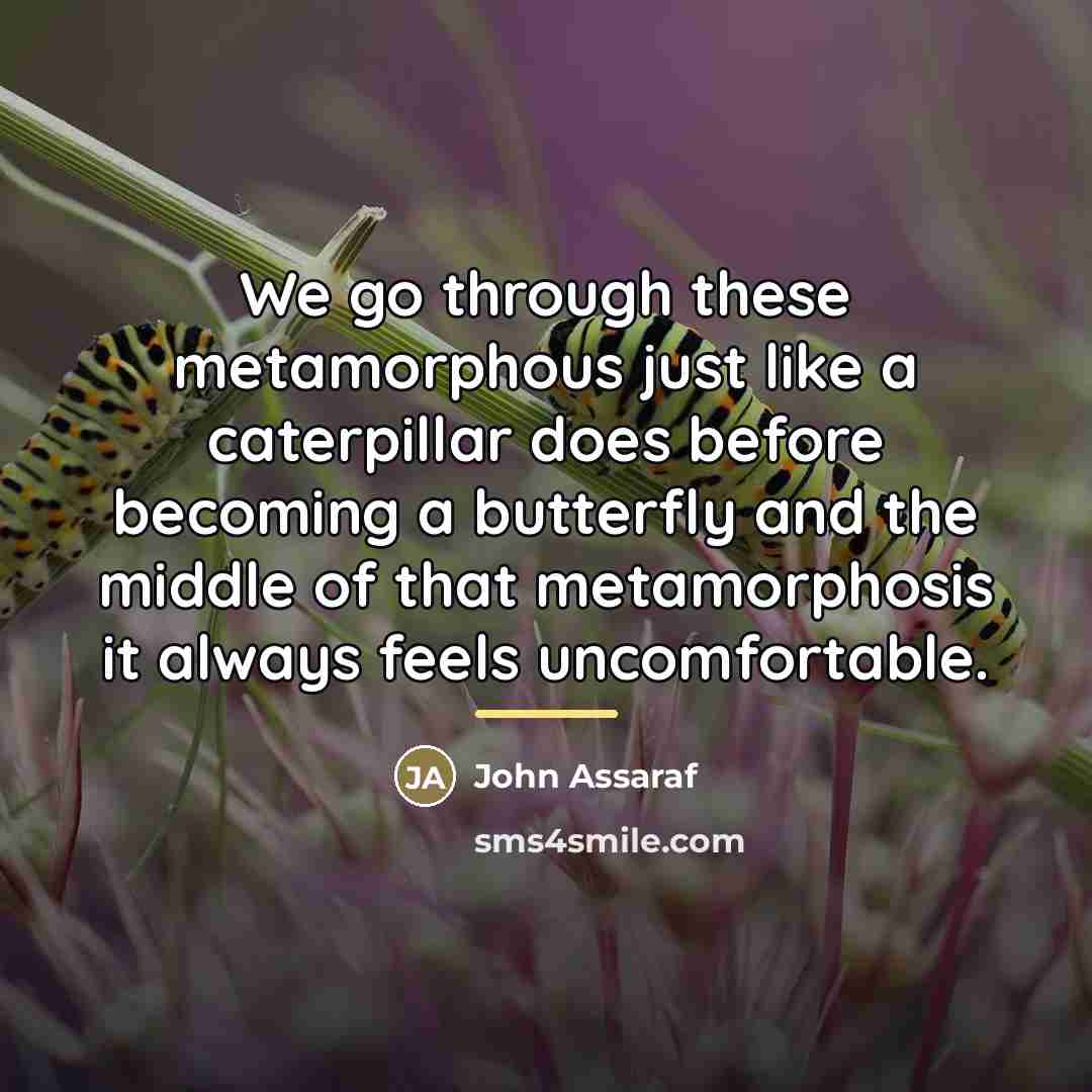 “We go through these metamorphous just like a caterpillar does…” quote by John Assaraf