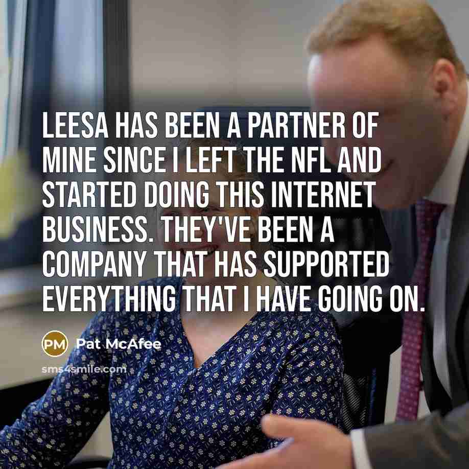 “Leesa has been a partner of mine since I left…” quote by Pat McAfee