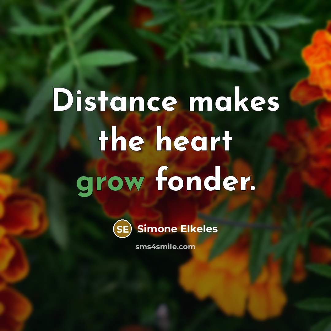 “Distance makes the heart grow fonder.…” quote by Simone Elkeles
