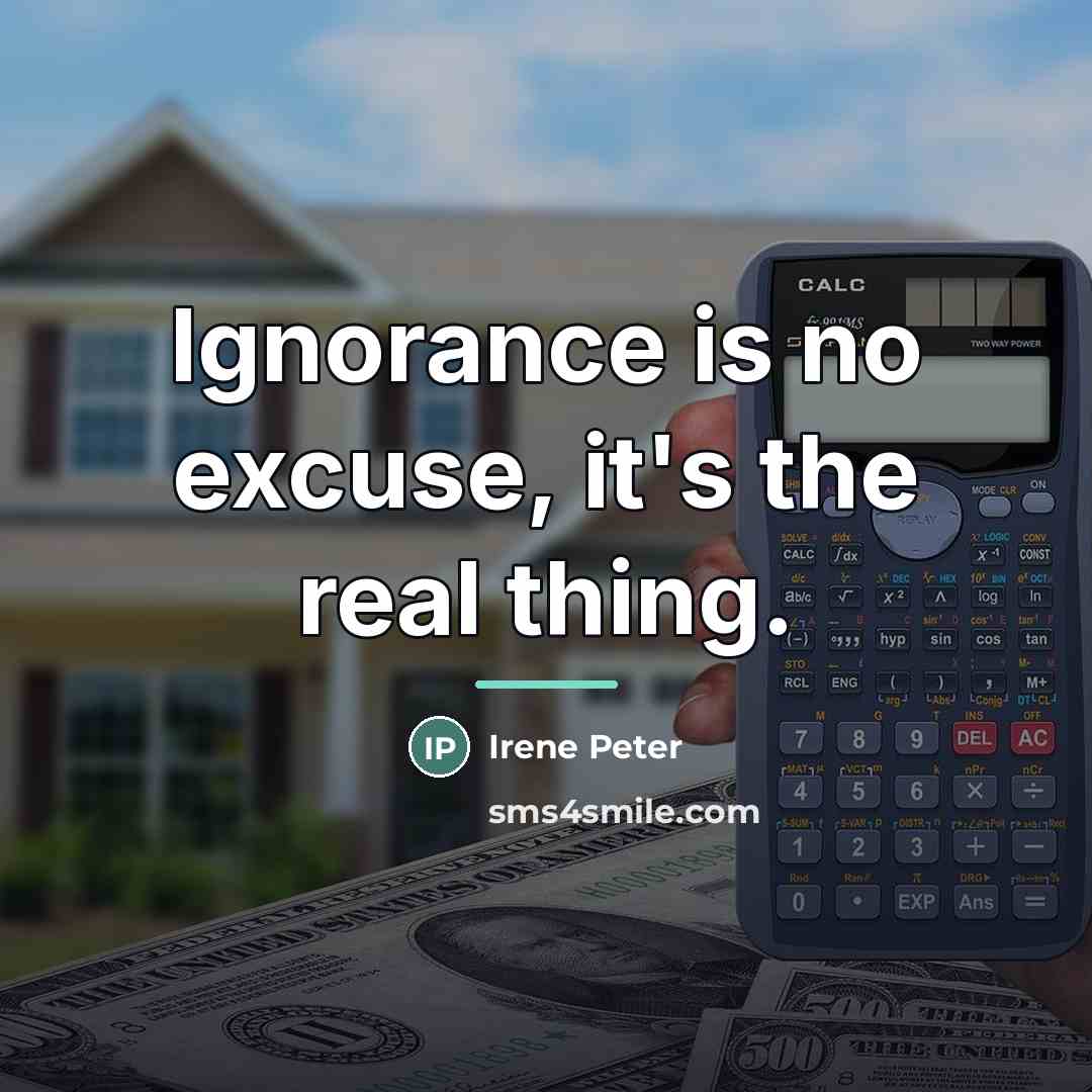 “Ignorance is no excuse, it's the real thing.…” quote by Irene Peter