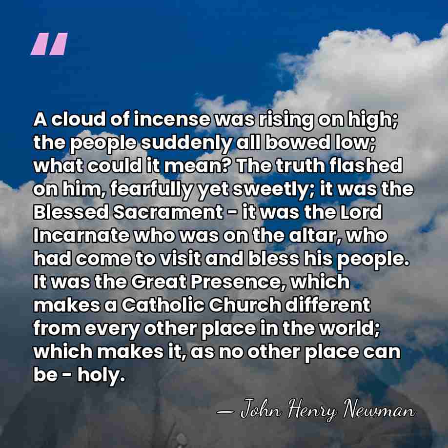 A cloud of incense was rising on high; the people suddenly all&hellip; - John Henry Newman