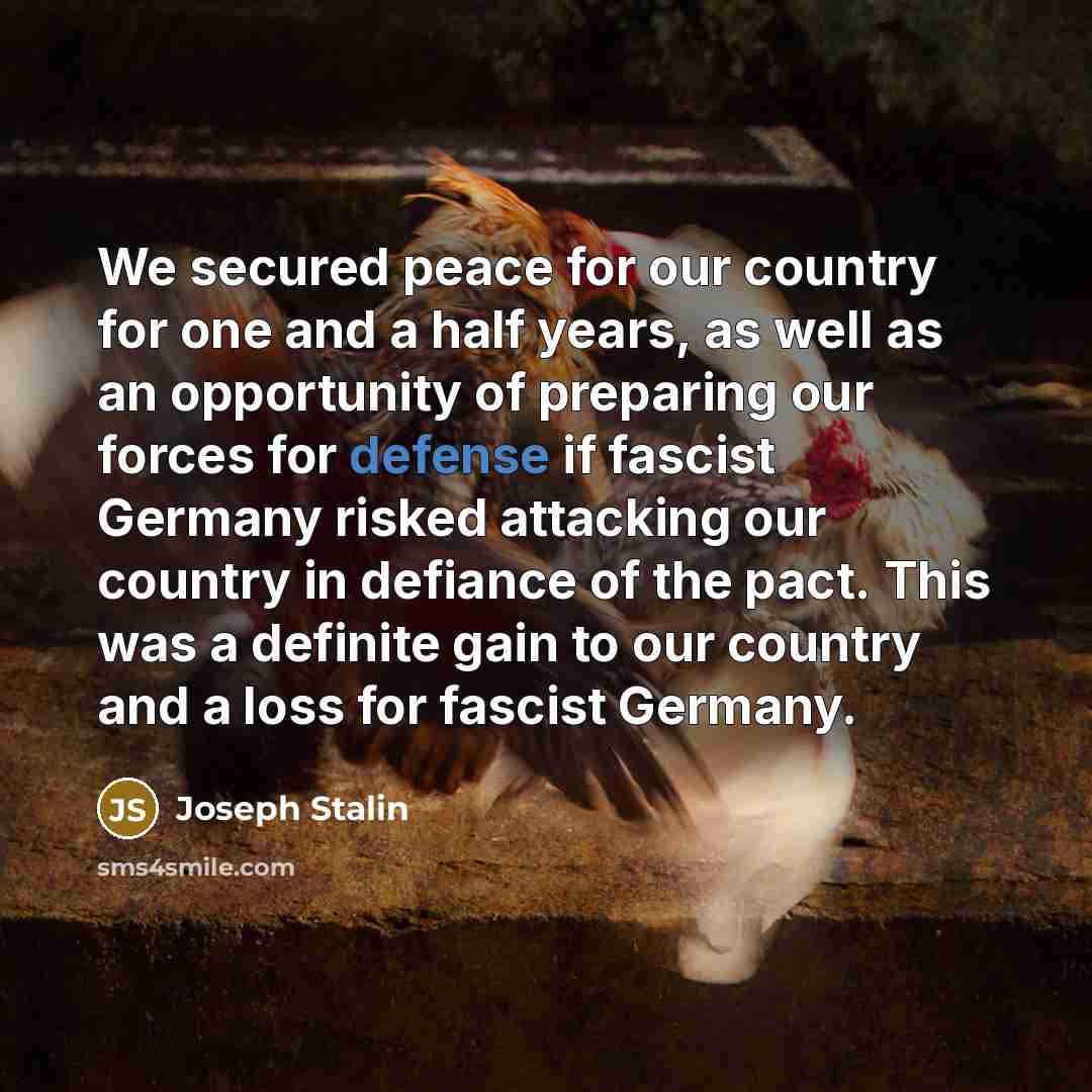 “We secured peace for our country for one and a…” quote by Joseph Stalin