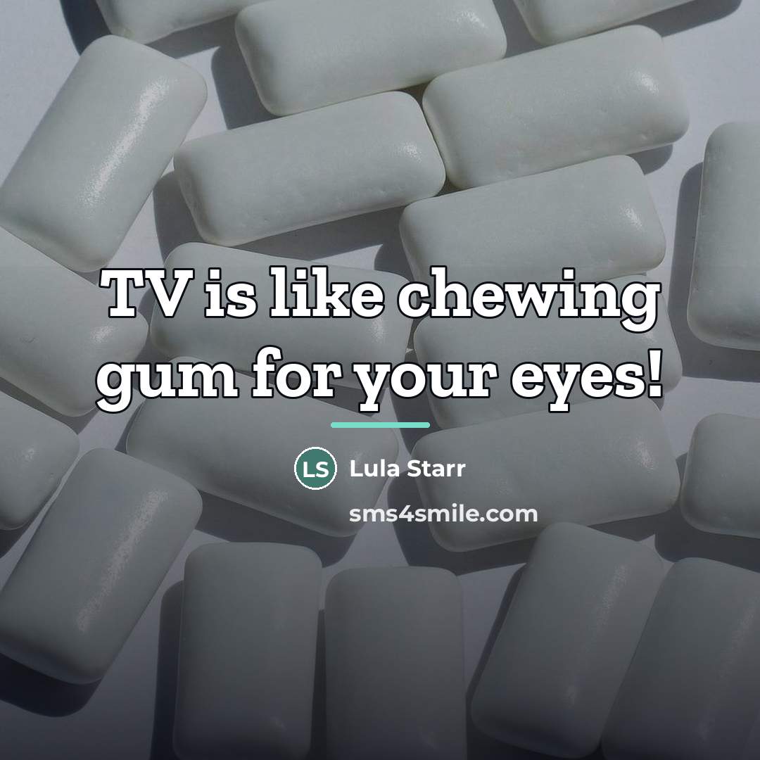 “TV is like chewing gum for your eyes!…” quote by Lula Starr