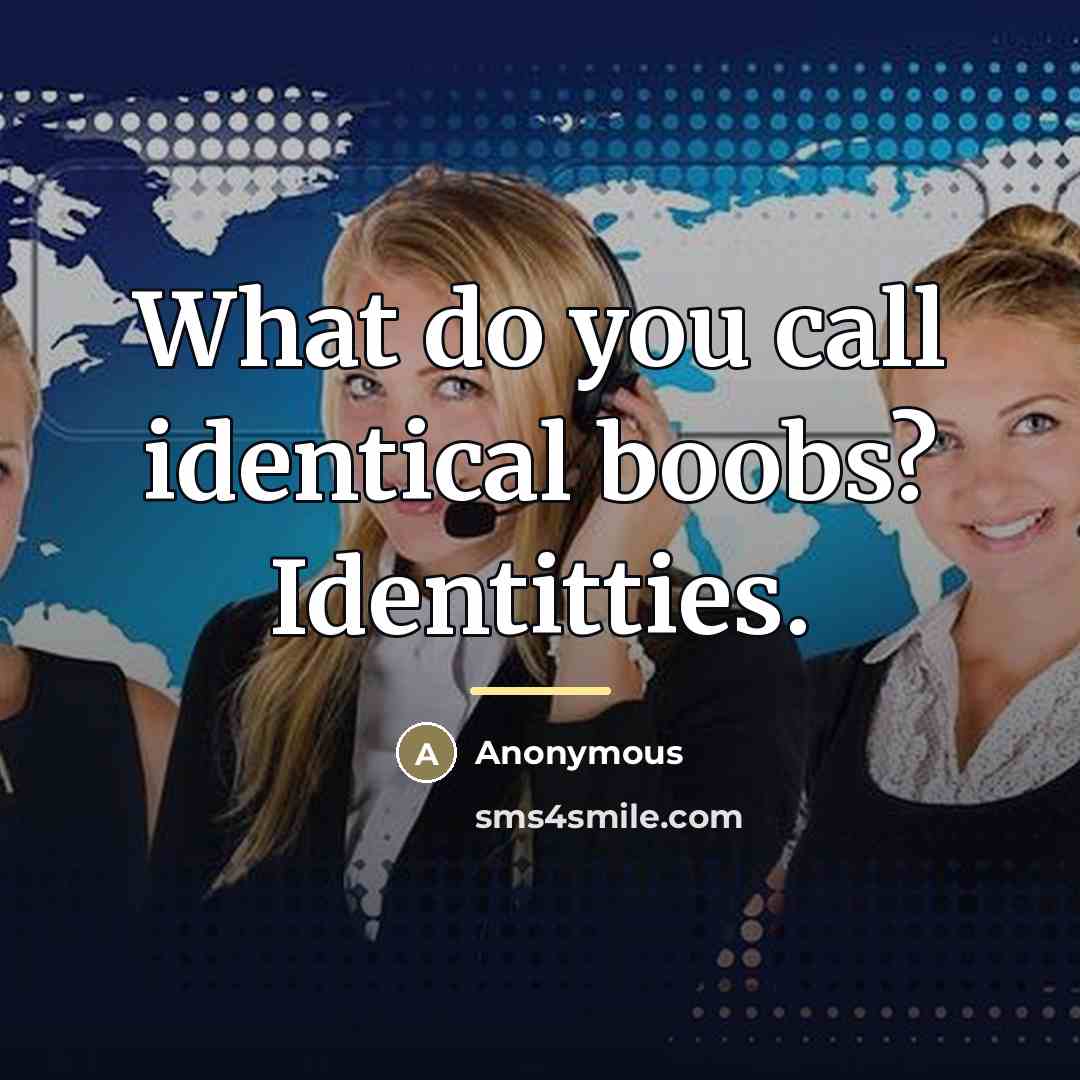 “What do you call identical boobs? Identitties.…” quote by Anonymous