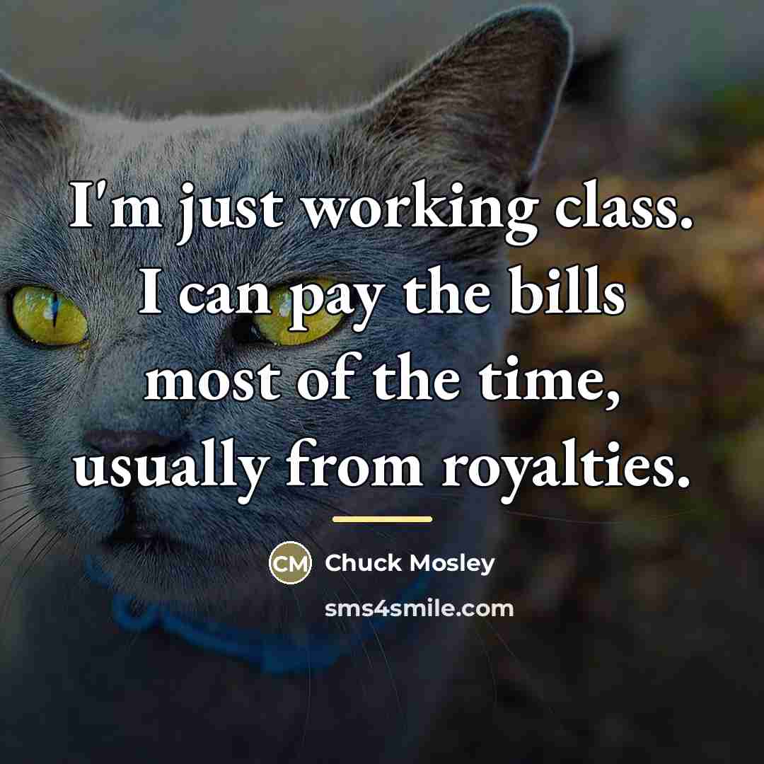 “I'm just working class. I can pay the bills most…” quote by Chuck Mosley