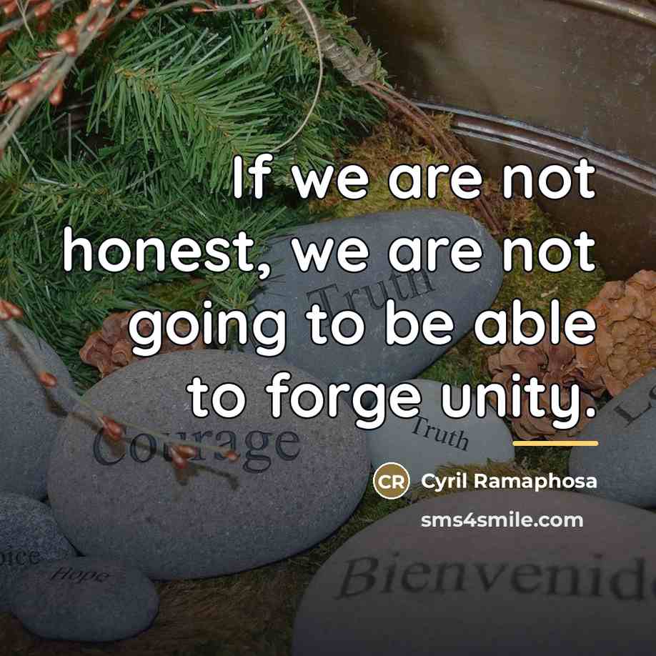 “If we are not honest, we are not going to…” quote by Cyril Ramaphosa