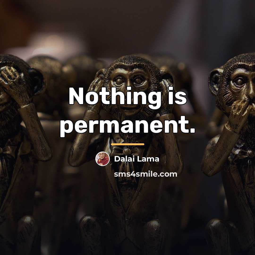 “Nothing is permanent.…” quote by Dalai Lama