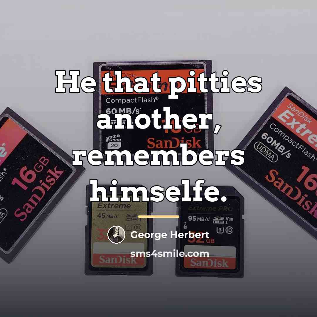 “He that pitties another, remembers himselfe.…” quote by George Herbert