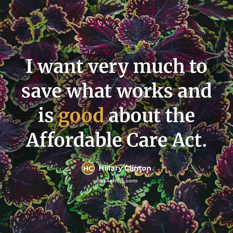 “I want very much to save what works and is…” quote by Hillary Clinton