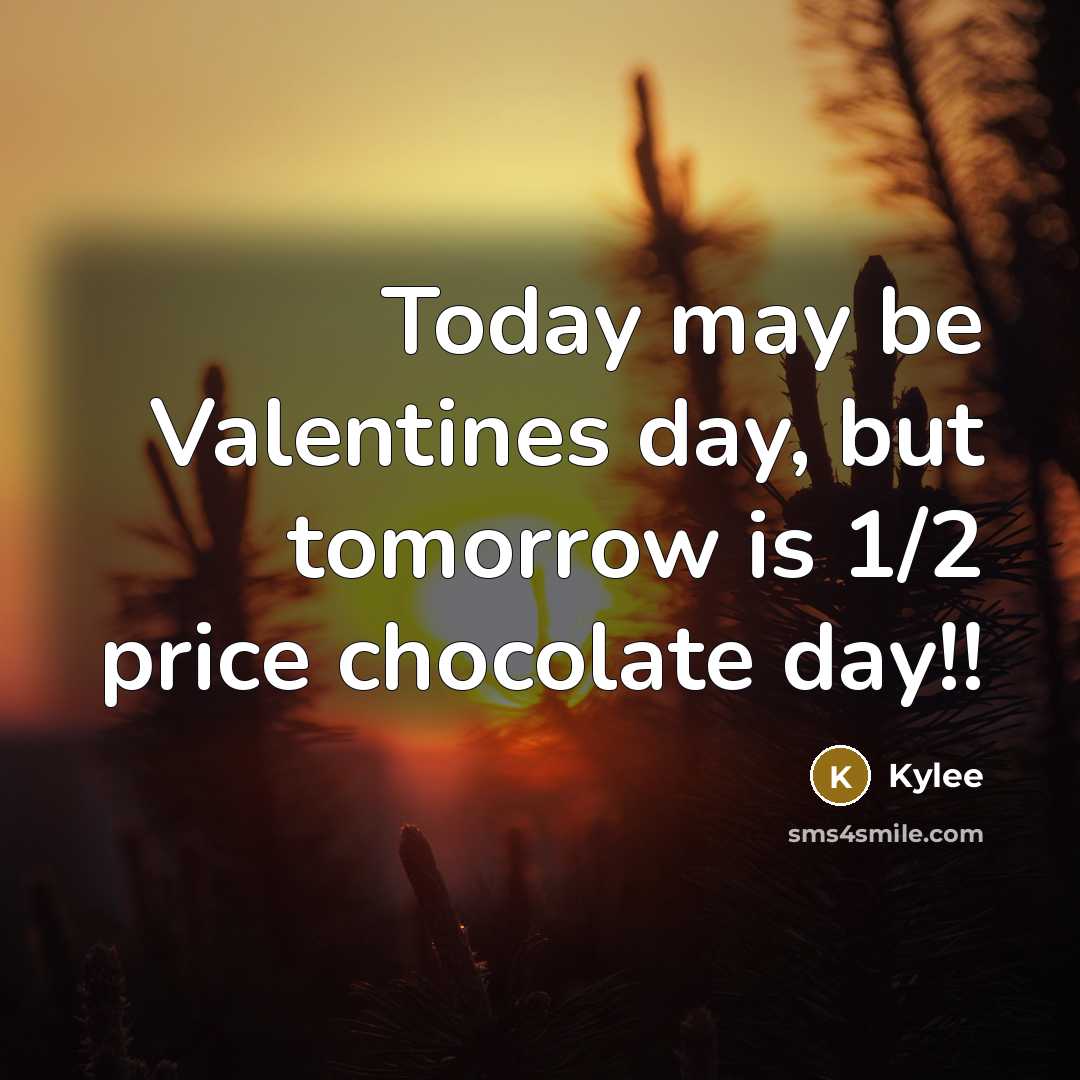 “Today may be Valentines day, but tomorrow is 1/2 price…” quote by Kylee