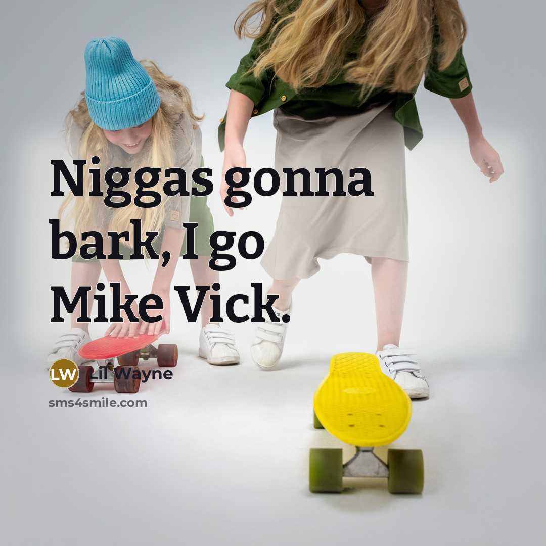 “Niggas gonna bark, I go Mike Vick.…” quote by Lil Wayne