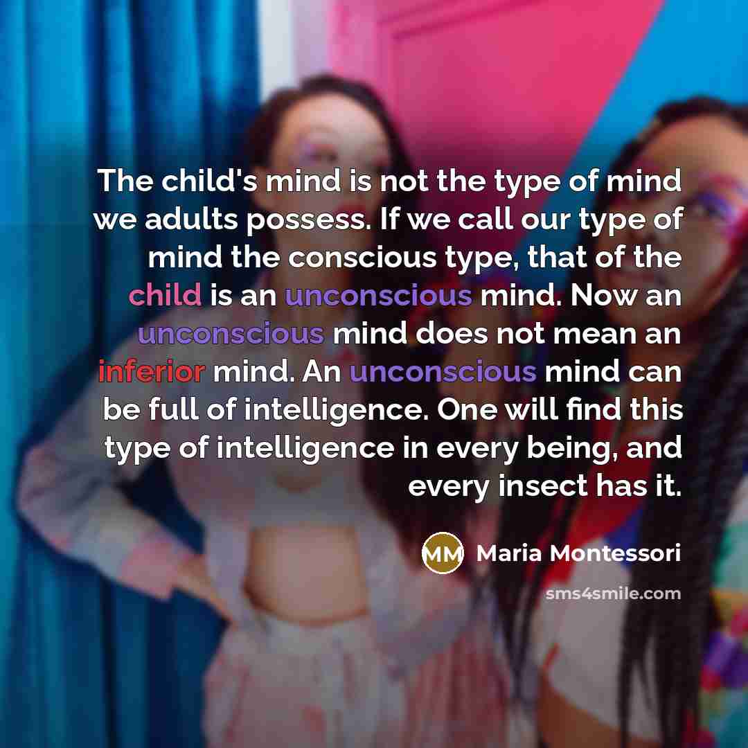“The child's mind is not the type of mind we…” quote by Maria Montessori
