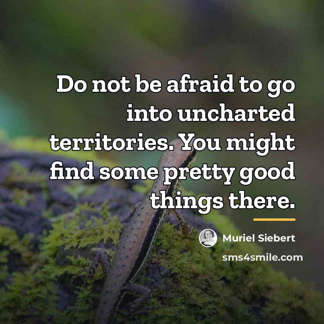 “Do not be afraid to go into uncharted territories. You…” quote by Muriel Siebert
