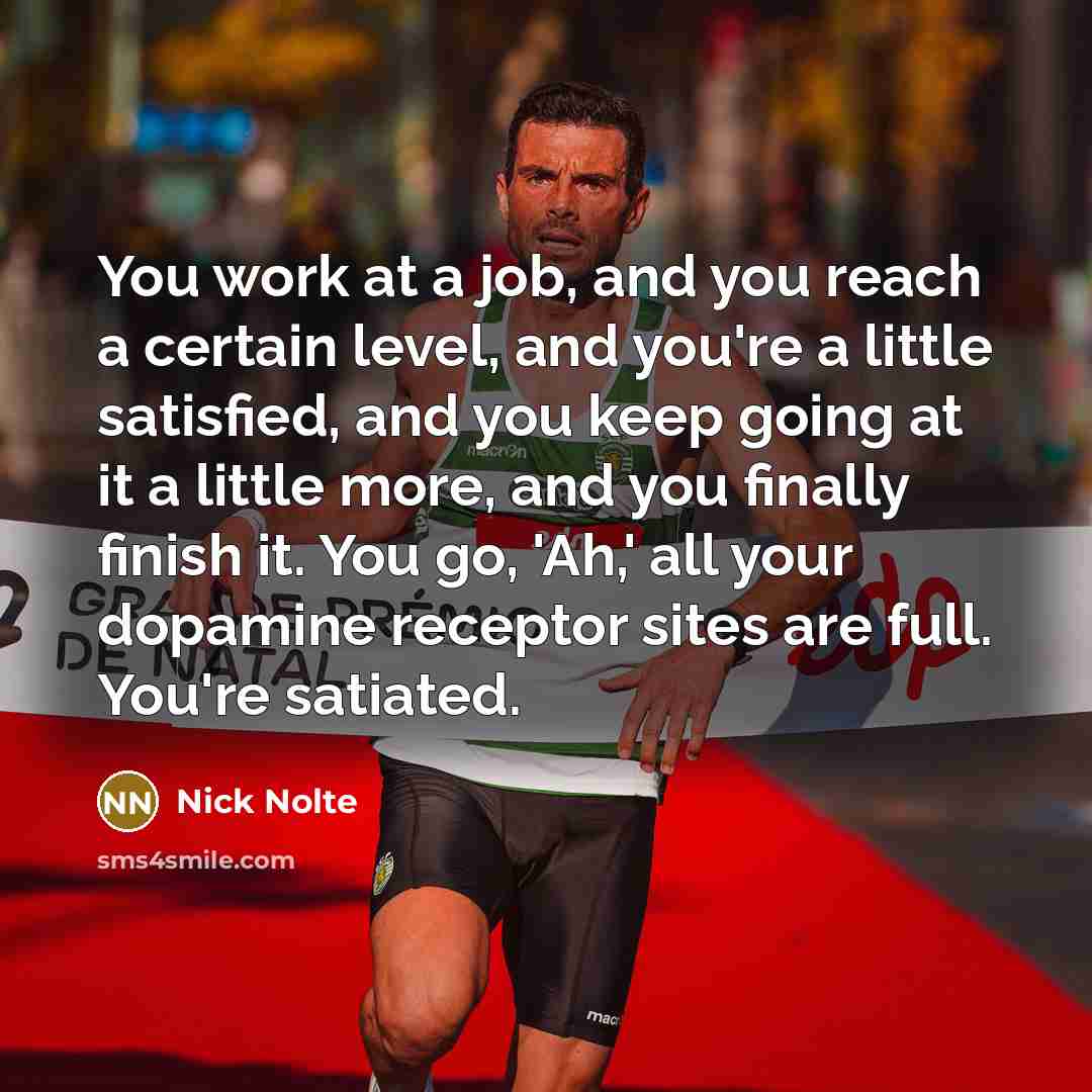 “You work at a job, and you reach a certain…” quote by Nick Nolte