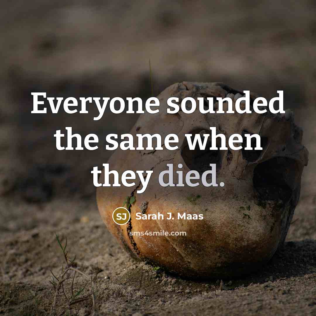 “Everyone sounded the same when they died.” quote by Sarah J. Maas