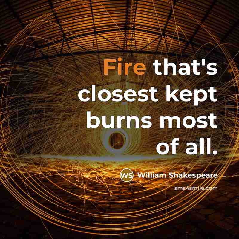 “Fire that's closest kept burns most of all.…” quote by William Shakespeare