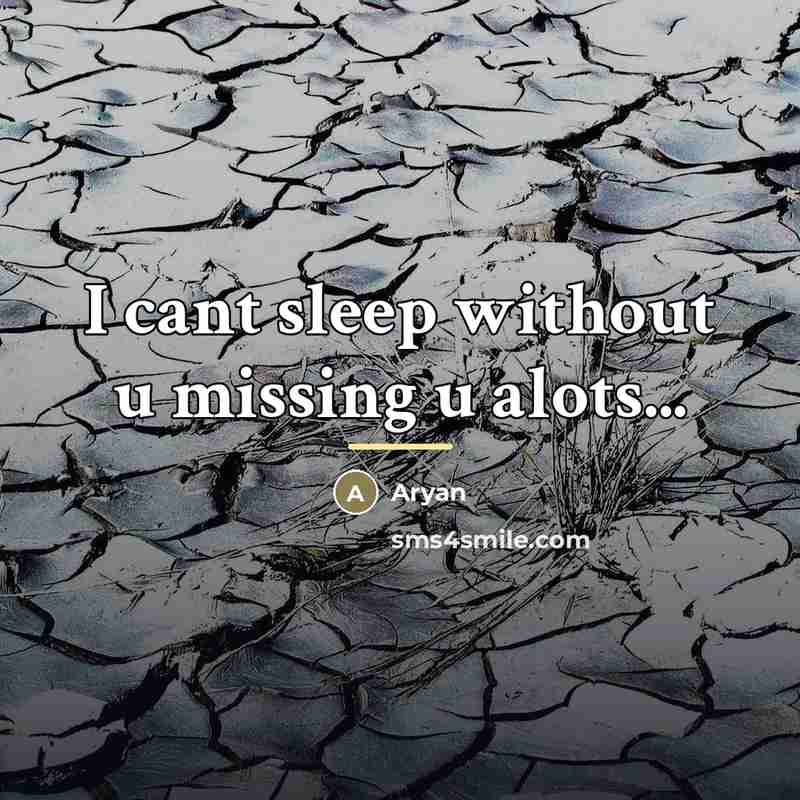 “I cant sleep without u missing u alots...…” quote by Aryan