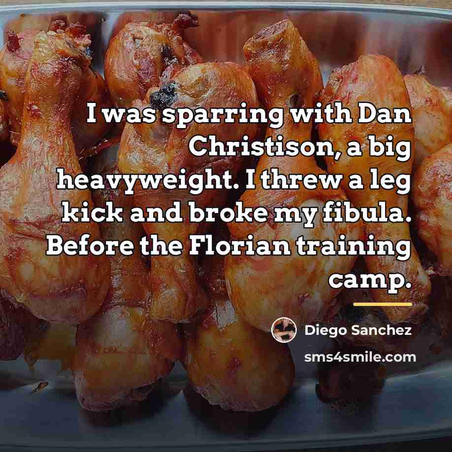 “I was sparring with Dan Christison, a big heavyweight. I…” quote by Diego Sanchez
