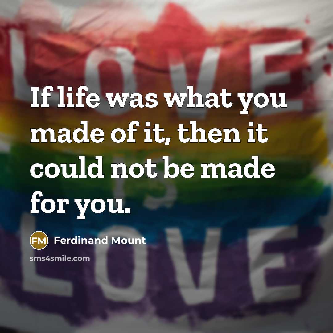 “If life was what you made of it, then it…” quote by Ferdinand Mount
