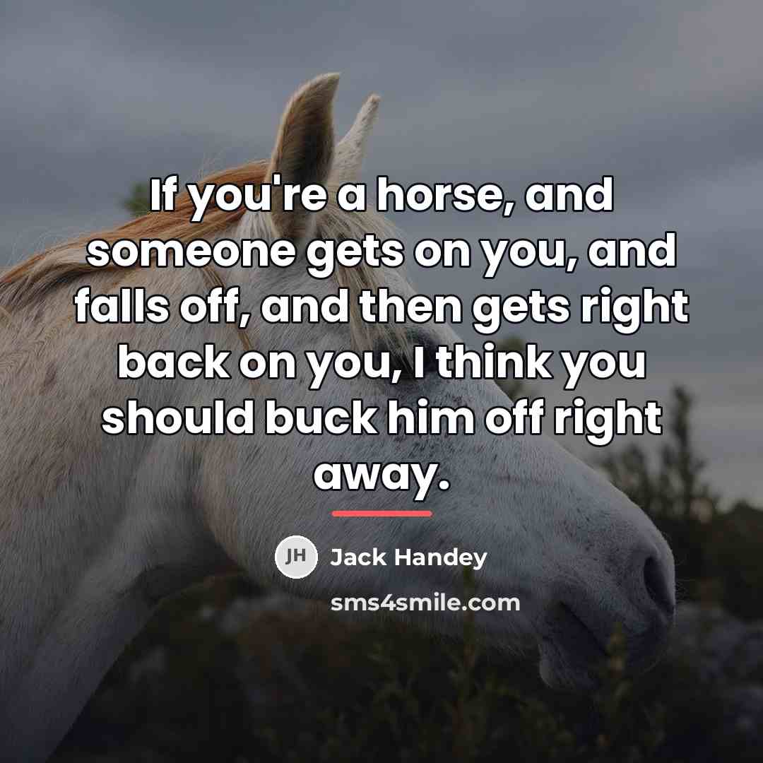 “If you're a horse, and someone gets on you, and…” quote by Jack Handey