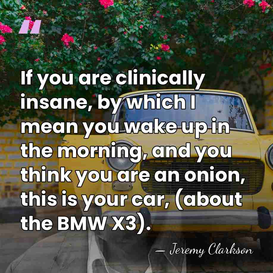 If you are clinically insane, by which I mean you wake up&hellip; - Jeremy Clarkson