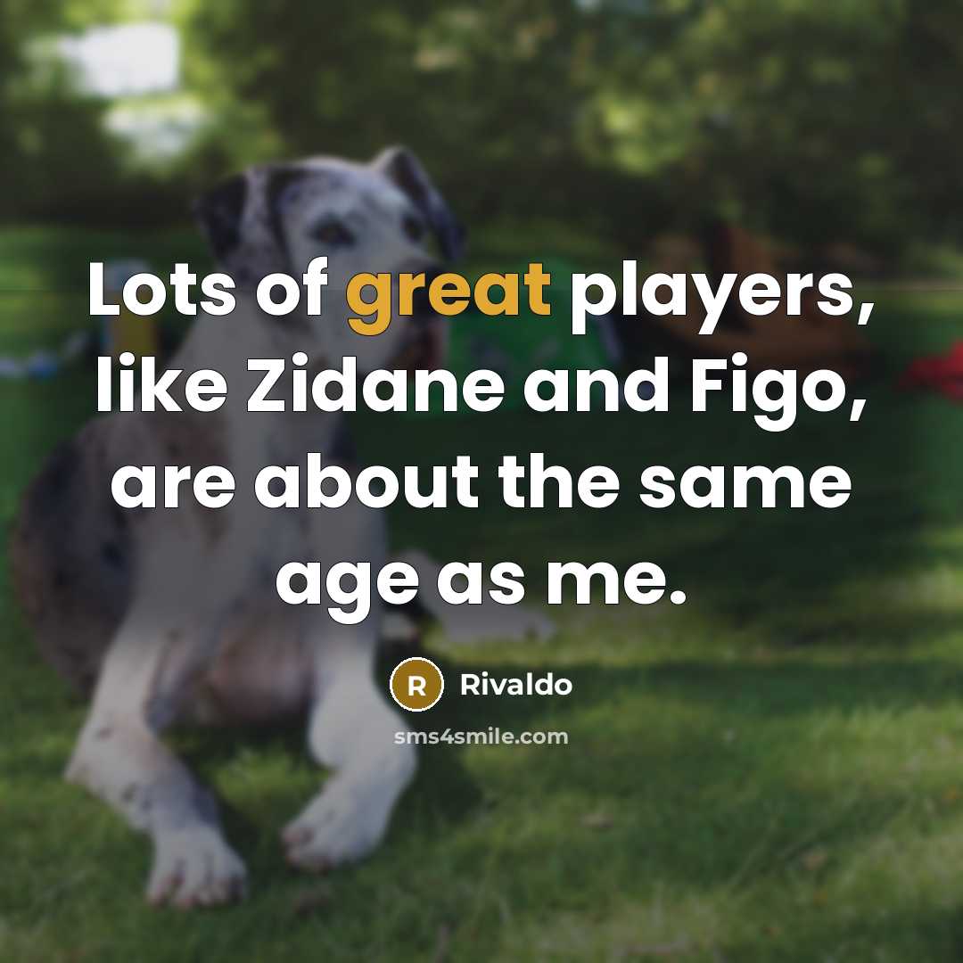 “Lots of great players, like Zidane and Figo, are about…” quote by Rivaldo