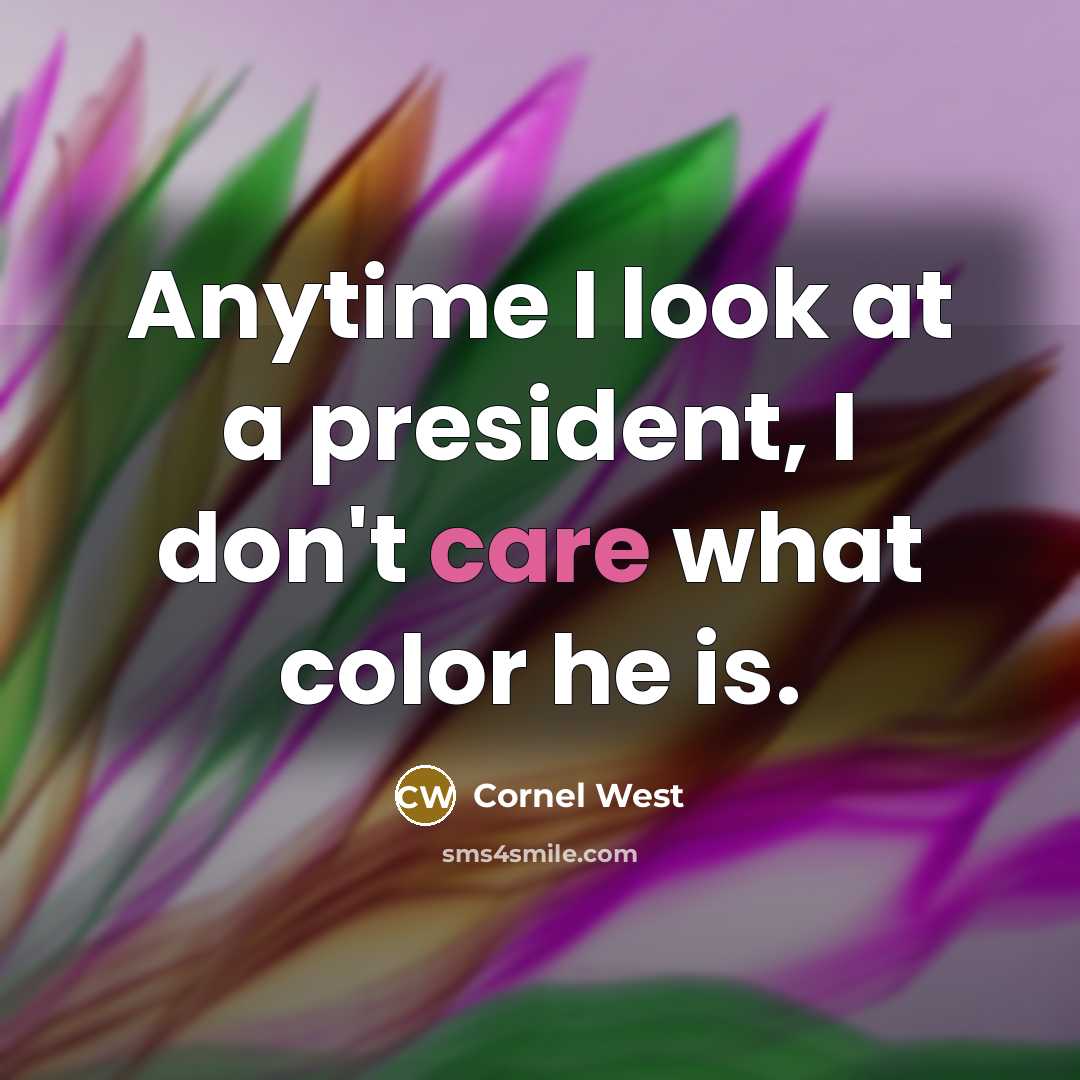 “Anytime I look at a president, I don't care what…” quote by Cornel West