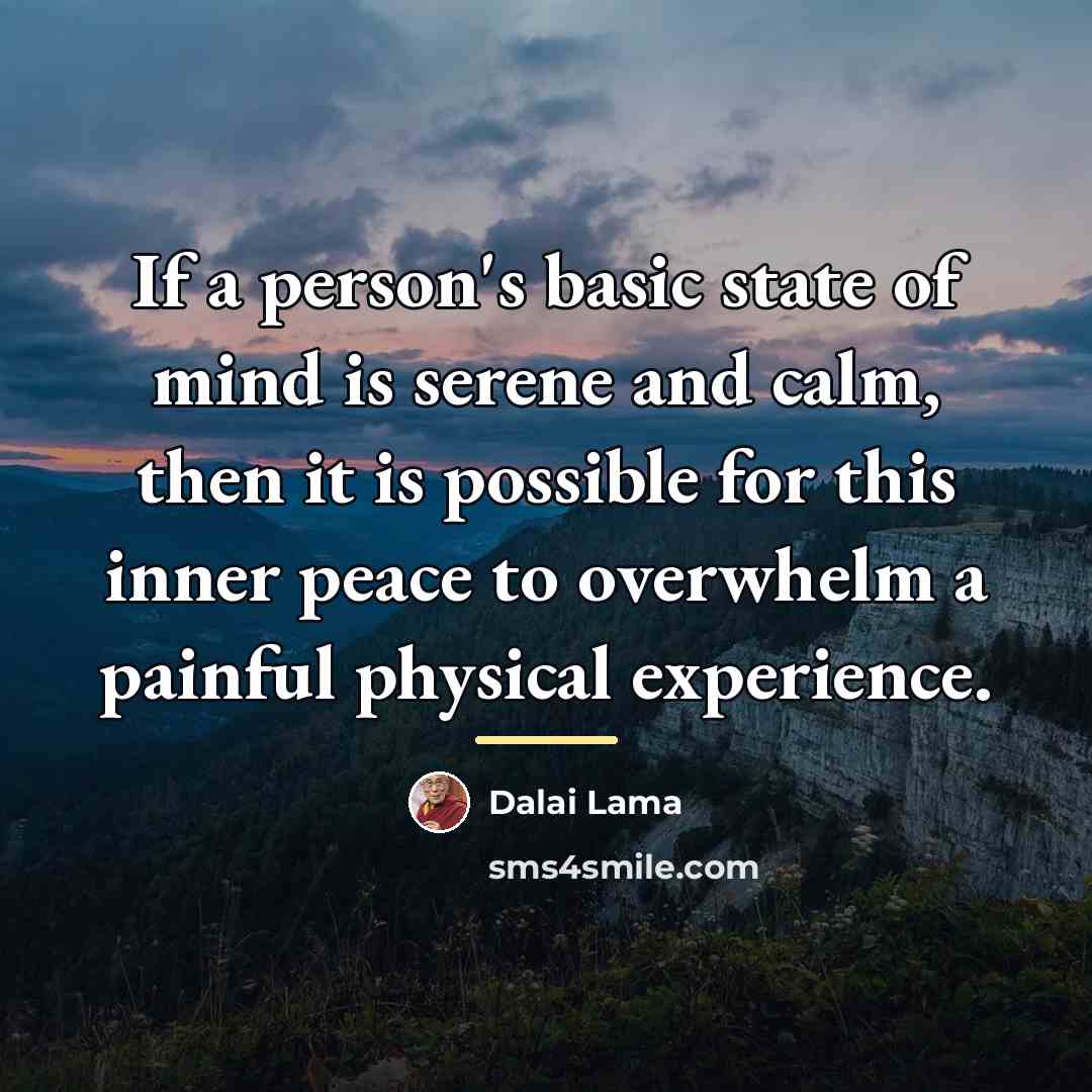 “If a person's basic state of mind is serene and…” quote by Dalai Lama