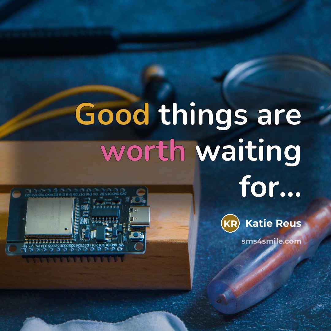 “Good things are worth waiting for…” quote by Katie Reus