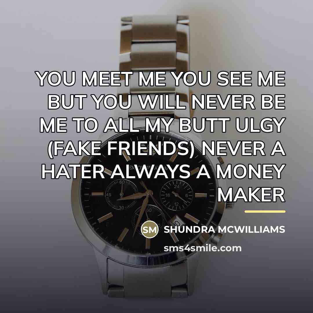 “YOU MEET ME YOU SEE ME BUT YOU WILL NEVER…” quote by Shundra McWilliams