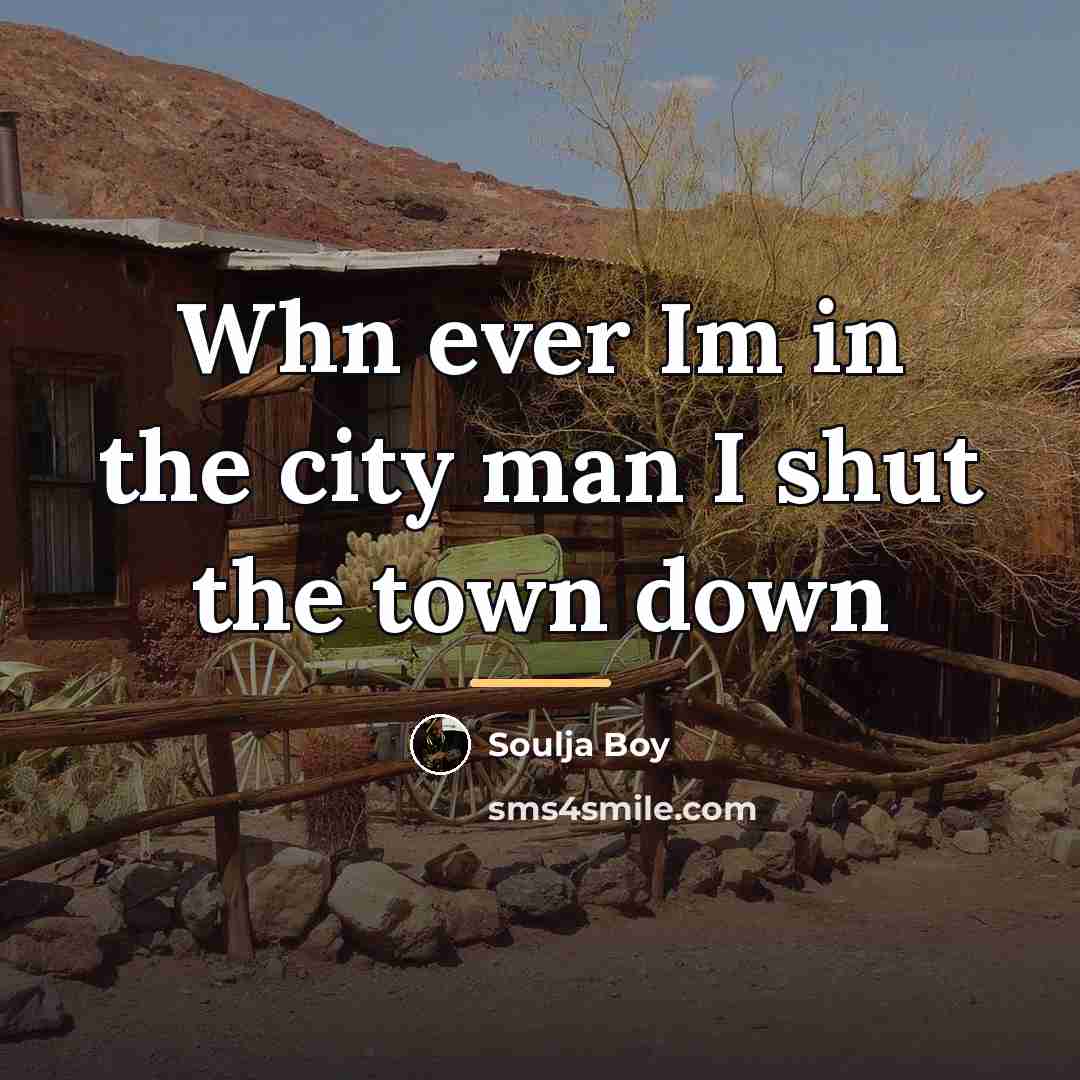 “Whn ever Im in the city man I shut the…” quote by Soulja Boy
