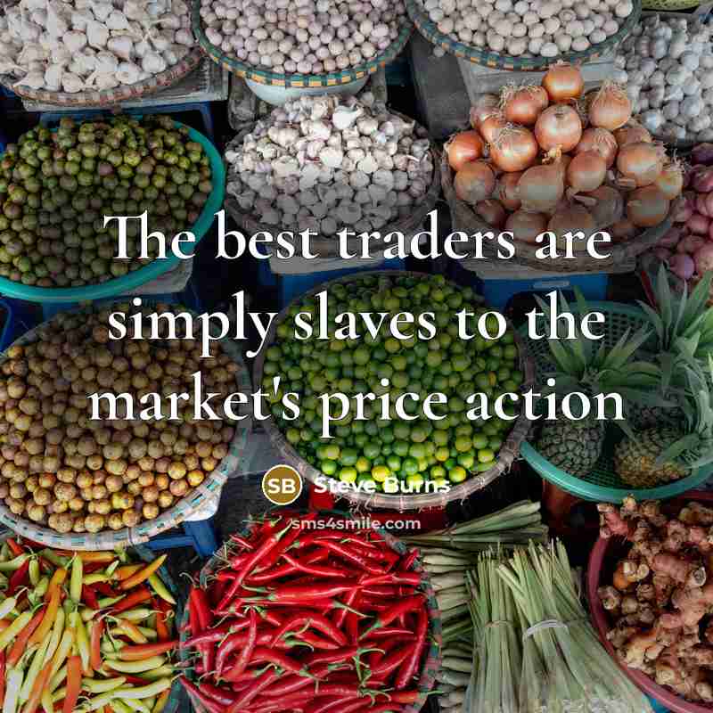 “The best traders are simply slaves to the market's price…” quote by Steve Burns