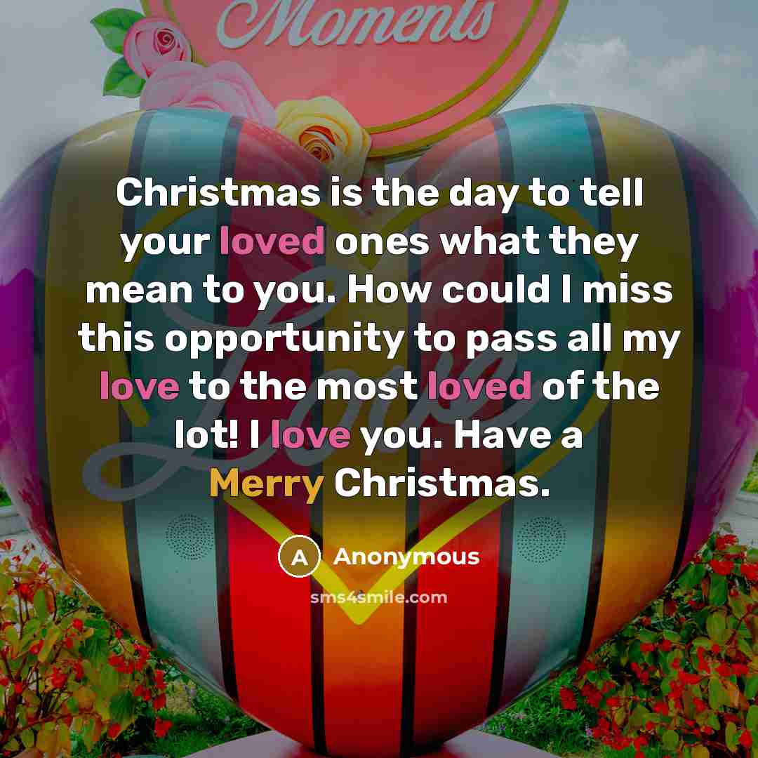 “Christmas is the day to tell your loved ones what…” quote by Anonymous