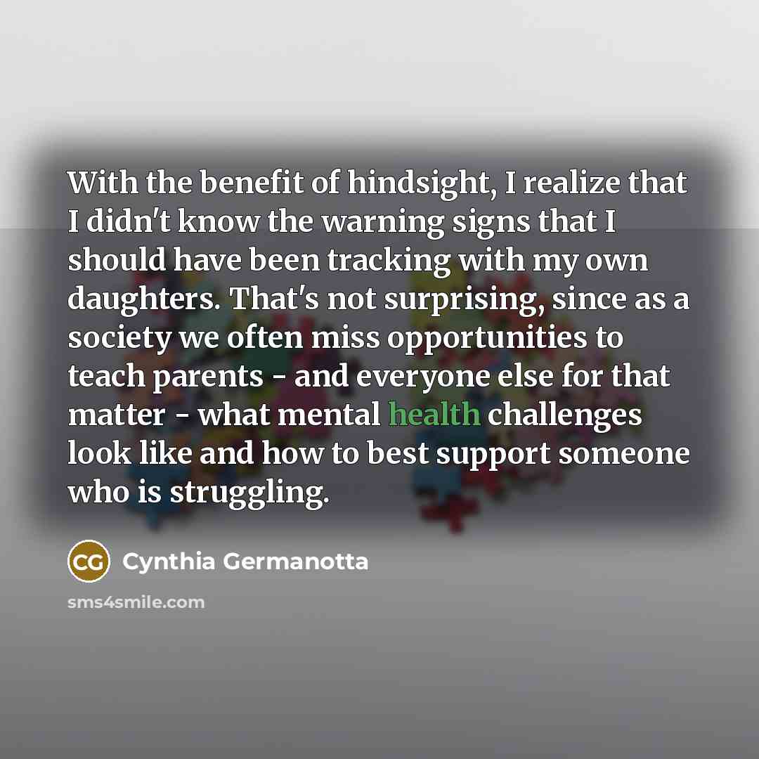 “With the benefit of hindsight, I realize that I didn't…” quote by Cynthia Germanotta