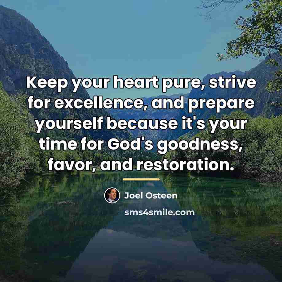 “Keep your heart pure, strive for excellence, and prepare yourself…” quote by Joel Osteen