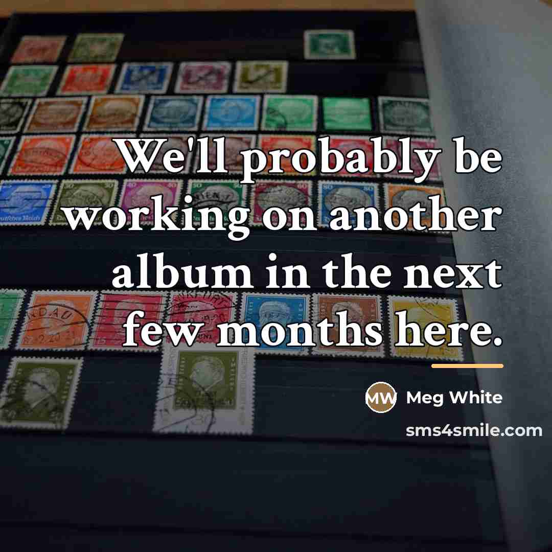 “We'll probably be working on another album in the next…” quote by Meg White