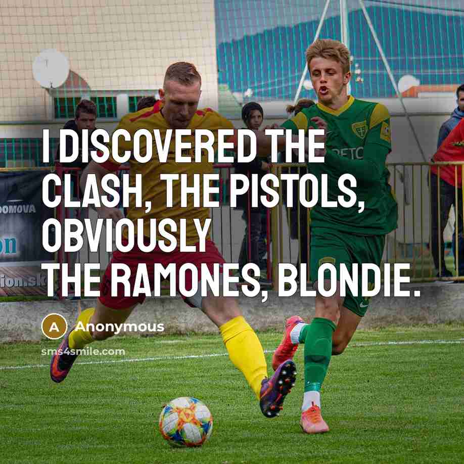 “I discovered the Clash, the Pistols, obviously the Ramones, Blondie.…” quote by Anonymous