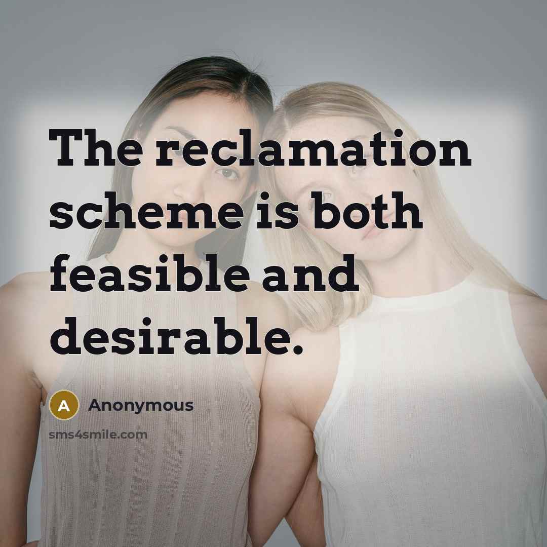 “The reclamation scheme is both feasible and desirable.” quote by Anonymous