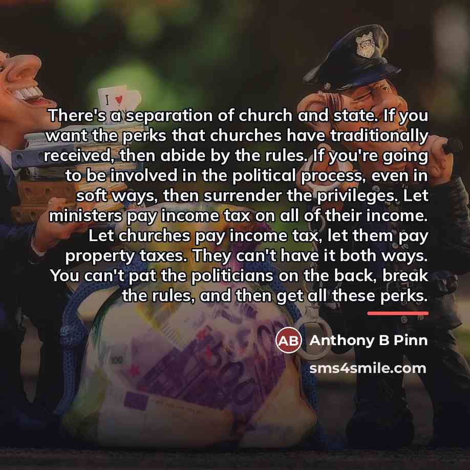 “There's a separation of church and state. If you want…” quote by Anthony B Pinn