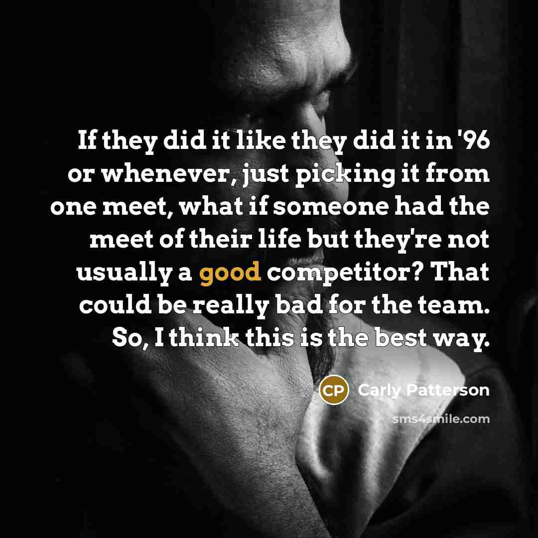 “If they did it like they did it in '96…” quote by Carly Patterson
