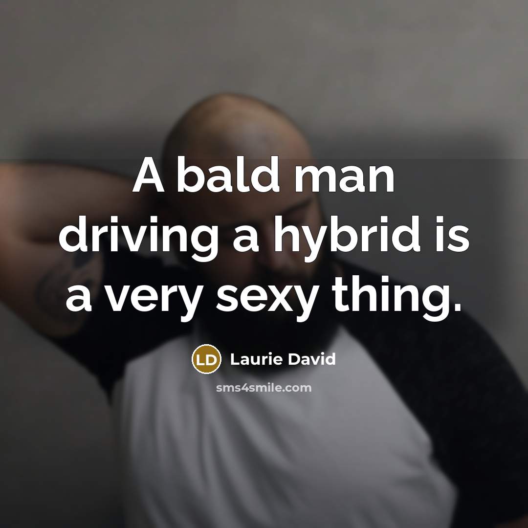 “A bald man driving a hybrid is a very sexy…” quote by Laurie David