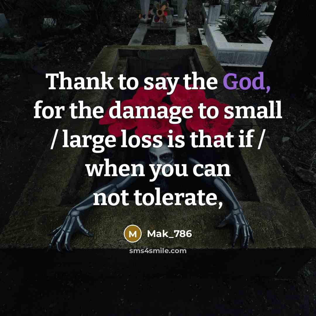 “Thank to say the God, for the damage to small…” quote by Mak_786