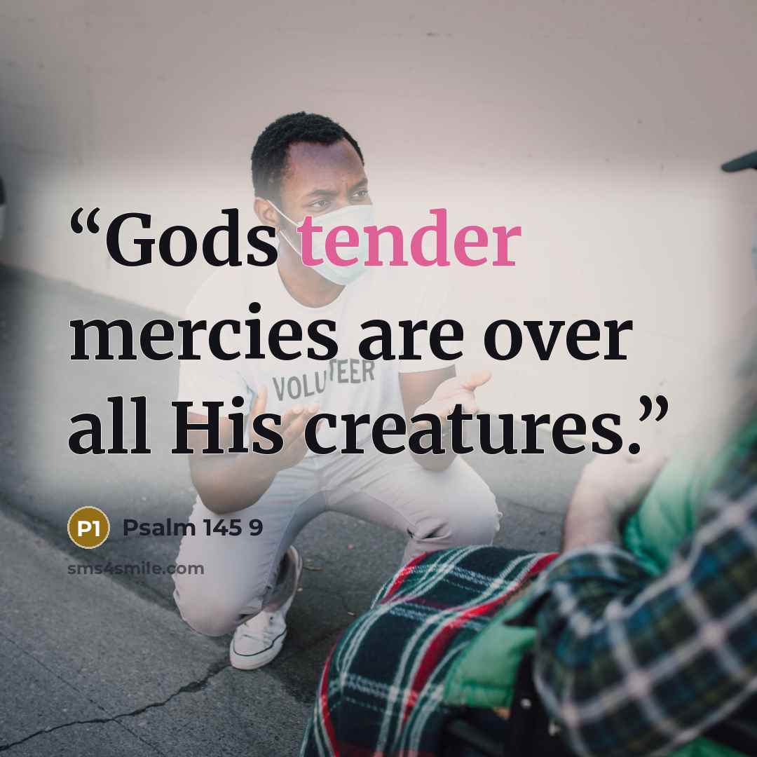 “Gods tender mercies are over all His creatures.” quote by Psalm 145 9
