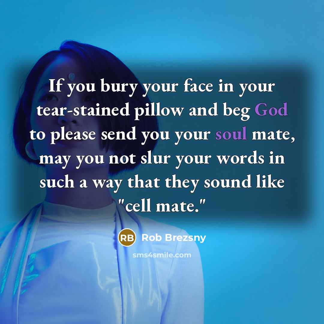 “If you bury your face in your tear-stained pillow and…” quote by Rob Brezsny